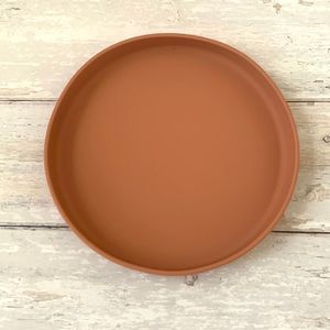 Mushie Kids Silicone Suction 8in Plate Burnt Sweet Potato Orange Color NEW